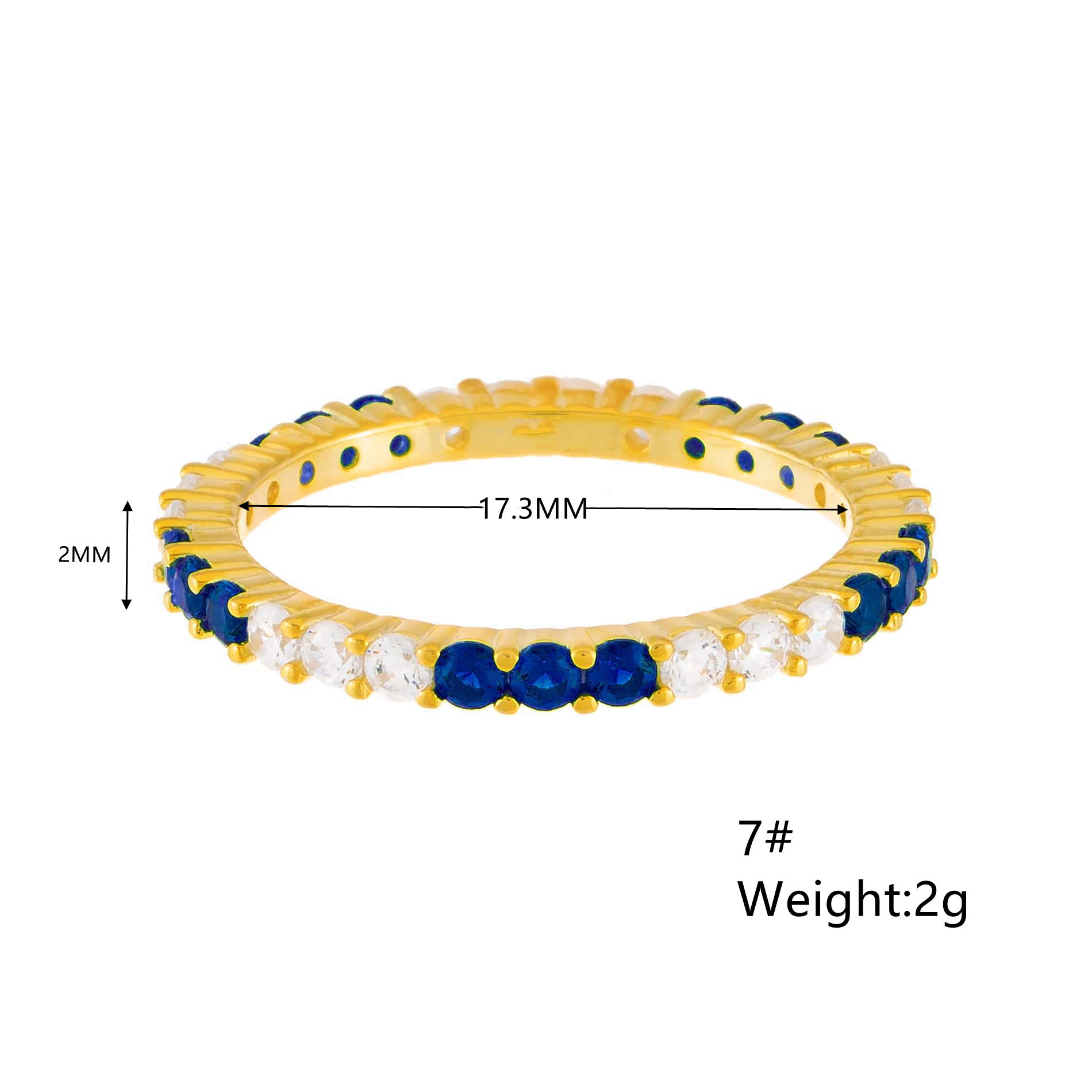 Mode Einfacher Zweifarbiger Eingelegter Zirkonkupferring Großhandel Nihaojewelry display picture 3