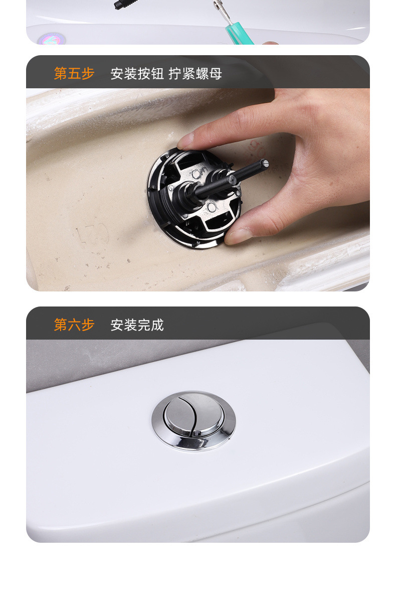 Toilet tank, double-button flush, toilet bowl, circular button, toilet bowl accessories, free shipping on Amazon undefined
