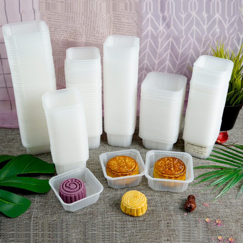 专业生产加厚食品流心月饼托糕点盒吸塑内托pp方形透明冰皮蛋黄酥