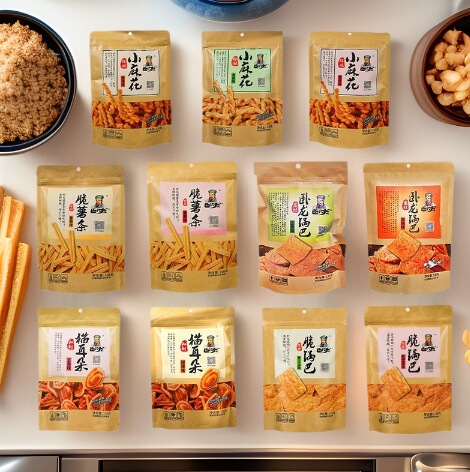 Wolong Laozao Crispy Rice Crispy Cat Puffed Ears Small Twist Handmade Membrane Crispy Bag Internet Celebrity Casual Snacks Wholesale