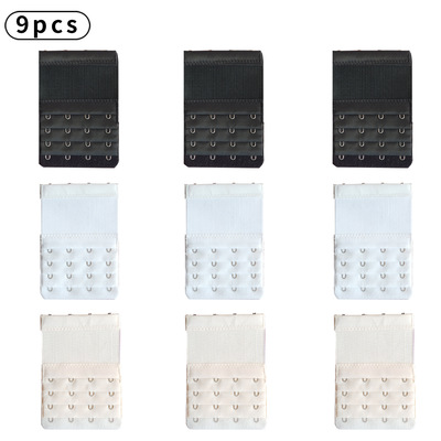 9pcs锁密四排四扣文胸加长扣弹力松紧内衣延长扣后背胸罩搭扣跨境|ru