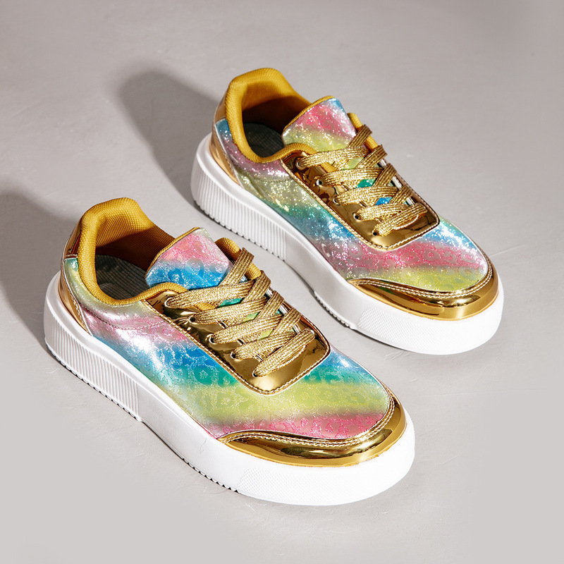26 Spring and Autumn Cross-Border Version Casual Sports Sneakers Large Size Shiny Fashion Women's Shoes Low-Top Lace-Up Shiny Shoes Dropshipping 26 Spring and Autumn Cross-Border Version Casual Sports Sneakers Large Size Shiny Fashion Women's Shoes Low-Top Lace-Up Shiny Shoes Dropshipping