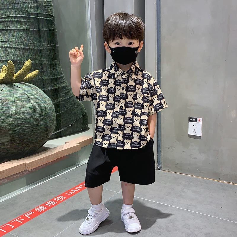 Children's shirt, thin breathable set for boys, Korean style