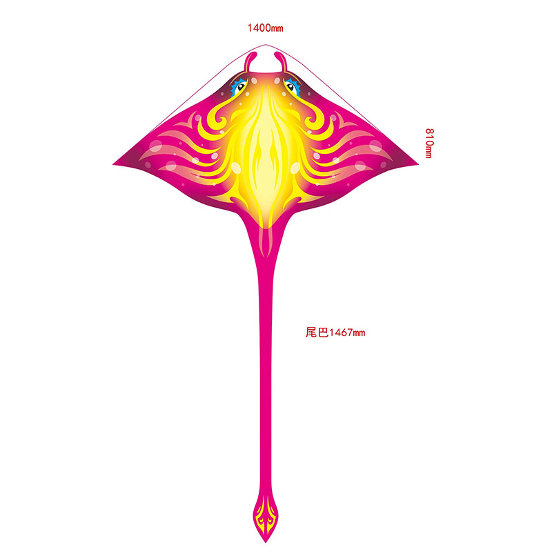 2023 New Weifang Devil Fish Large and Small Kites, Easy to Fly in Light Winds, Handheld String Wheel, Adult-Specific