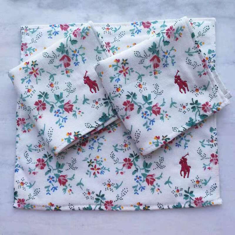 Japanese Export Surplus Polo Ralph Lauren Premium Embroidered Small Square Towel, Handkerchief, Hand Towel, Small Towel