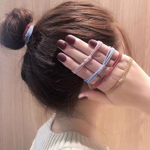 Korean style fashionable 20 filled rubber bands with fresh and elegant style, high elasticity hair ties for girls with high ponytail hair rope hair accessories