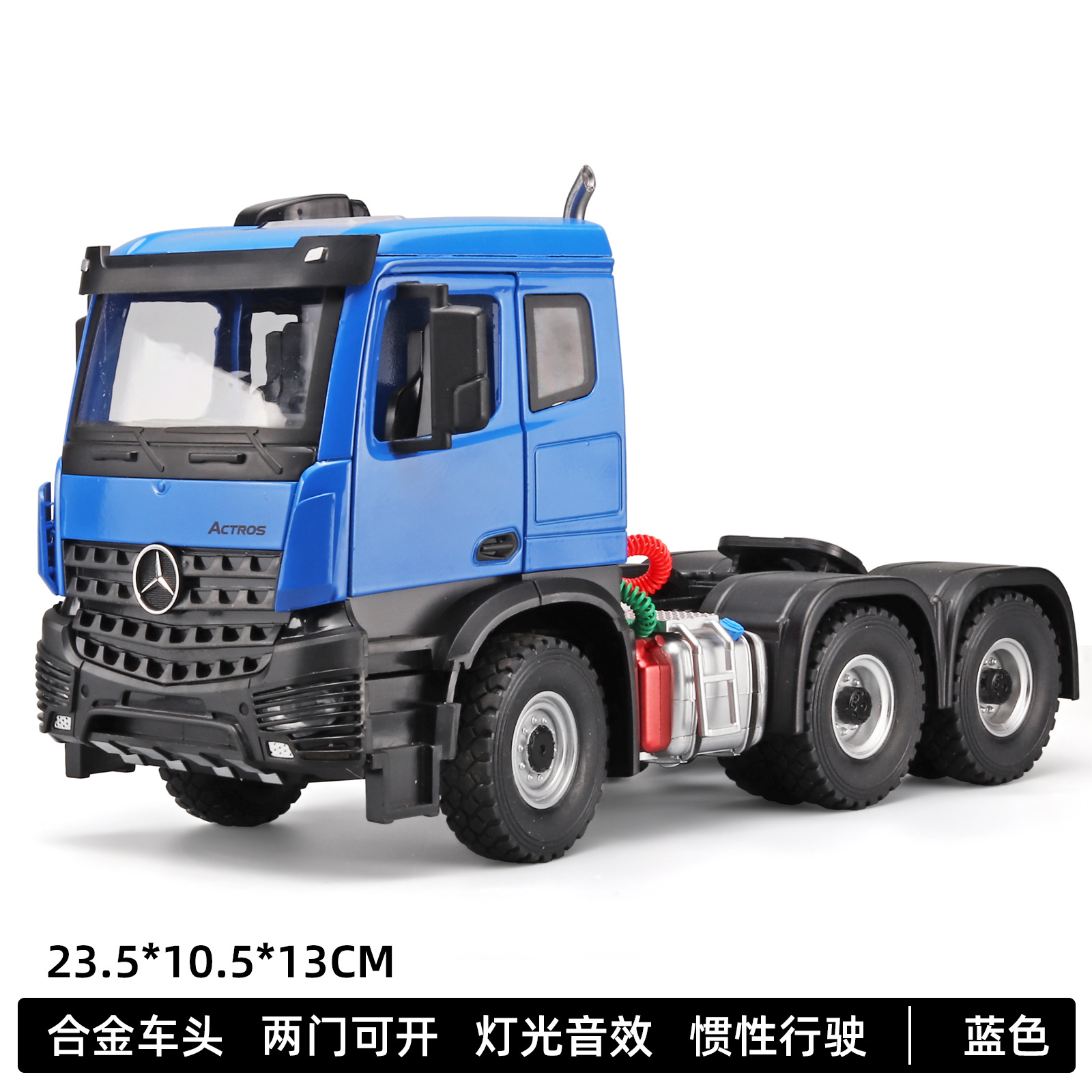 Modelo a escala 1:24 del tractor Mercedes-Benz Atania de aleación, vehículo de transporte de ingeniería, modelo de semirremolque, adorno, venta al por mayor desde Chenghai.