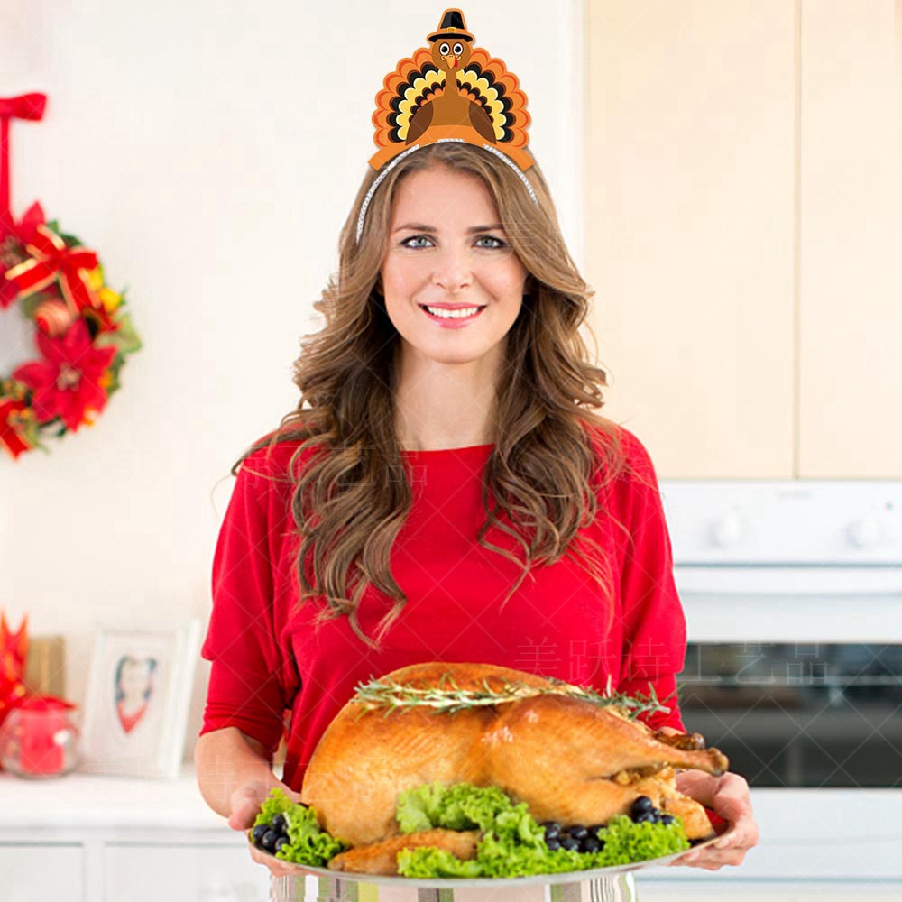 Amazon Acción de Gracias decoración del partido Turquía accesorios para el cabello diadema fiesta de cumpleaños calabaza vestido divertido apoyos