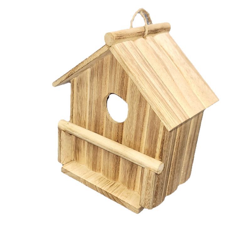 Jardín al aire libre de madera maciza DIY nuevo Nido de Pájaro Casa del pájaro jaula caja de cría alimentador de aves logotipo imprimible