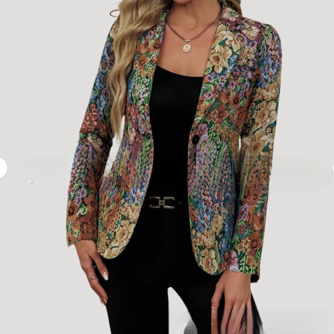 Eleganter Damen Blazer Stylisches Sakko Mit Einem Knopf_voghion.com