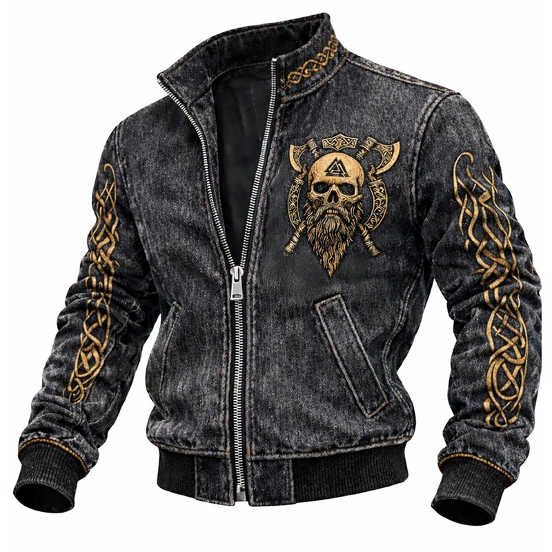 New European and American Cross-Border Imitation Denim Jacket 260g Twill Men's Jacket Amazon Aliexpress