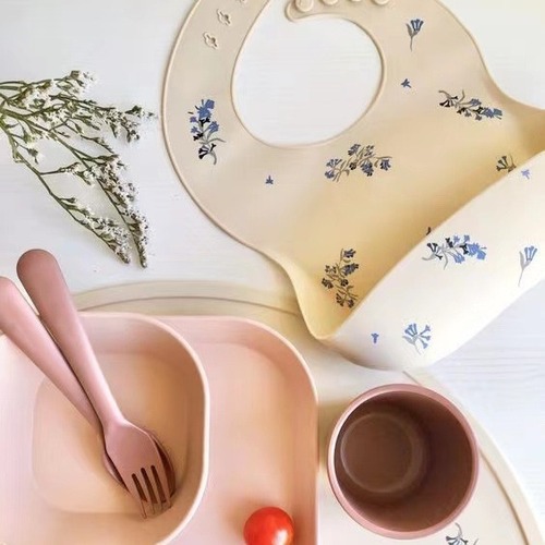 Amazon baby silicone bibs, baby food supplement bibs, saliva pockets, waterproof bibs and rice pockets