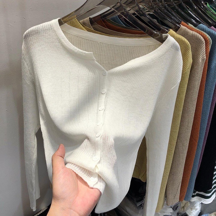 Polyester, Polyacrylonitrile Fiber Fabric Type Regular Top Length Sweater Tops Type Daily Occasion Wholesale Women's Casual Solid Color Long Sleeve Button Sweaters & Cardigans