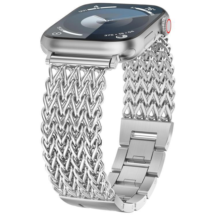 Correa de acero inoxidable trenzada en herringbone para Apple Watch 38 - 49mm Correa de reloj de negocios y ocio