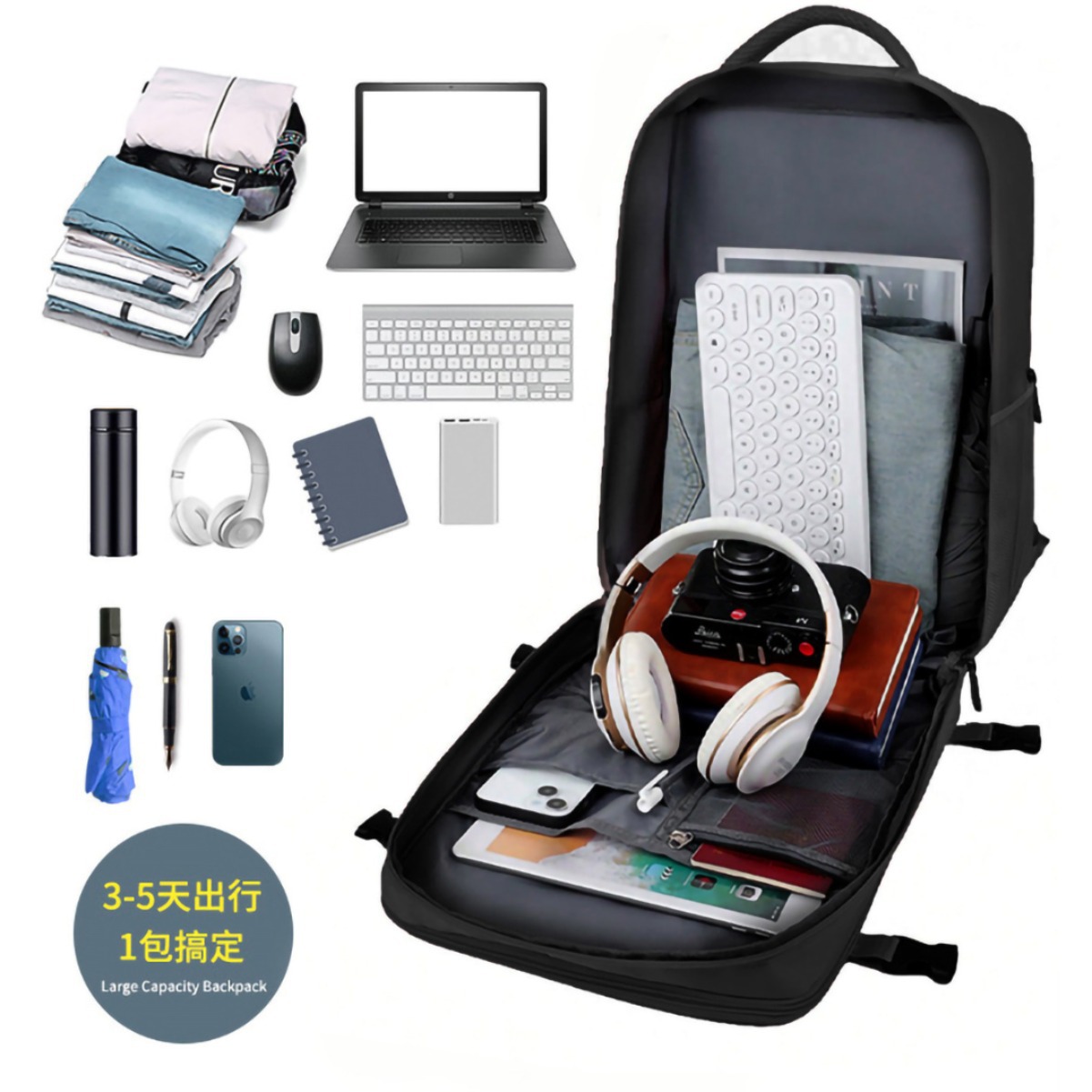 Mochila de viaje de gran venta Mochila de ocio de viaje de negocios de gran capacidad para hombres y mujeres