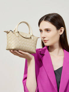 Small design small bag, leather woven handheld purse, shoulder bag, genuine leather