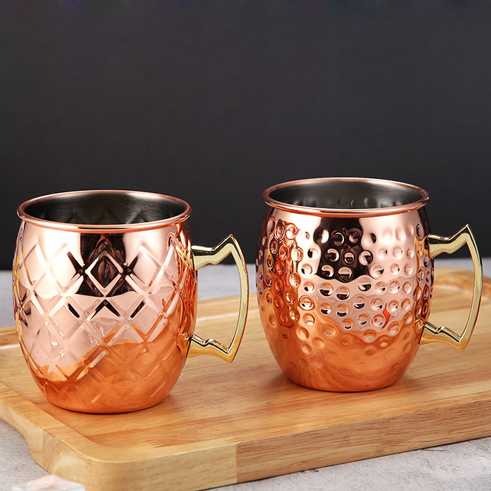 莫斯科骡子杯304不锈钢水杯红酒杯白酒杯金属杯酒吧KTV啤酒杯铜杯