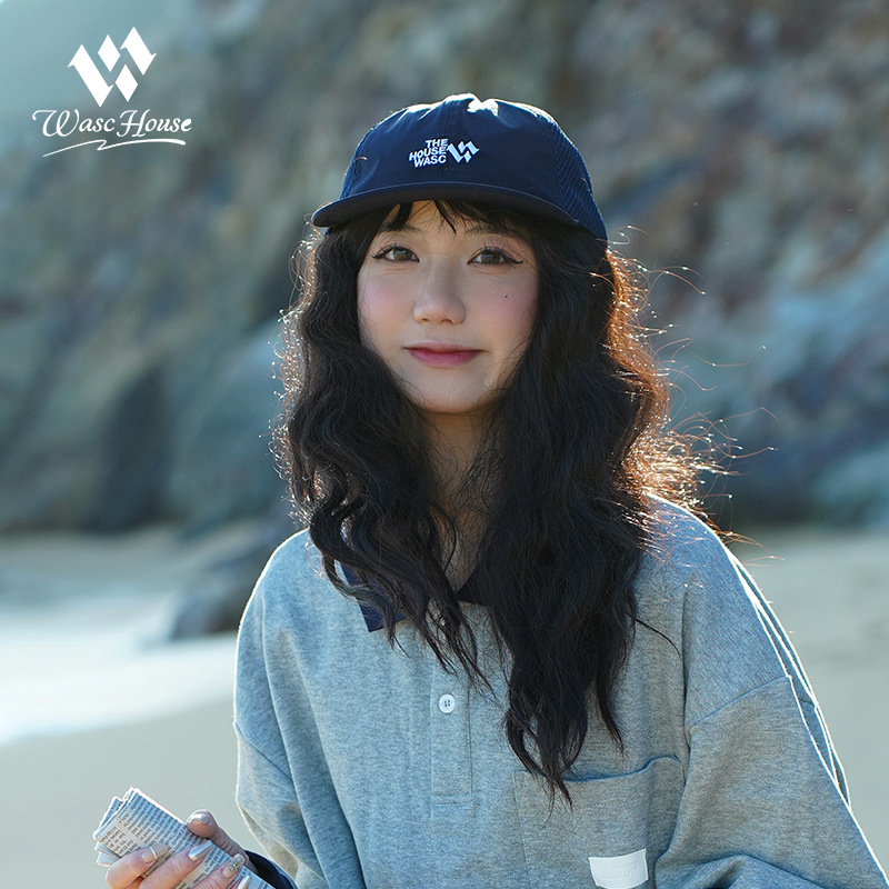 wasc夏季新款戶外鴨舌帽防曬網面速干棒球帽休閒字母刺繡運動帽女