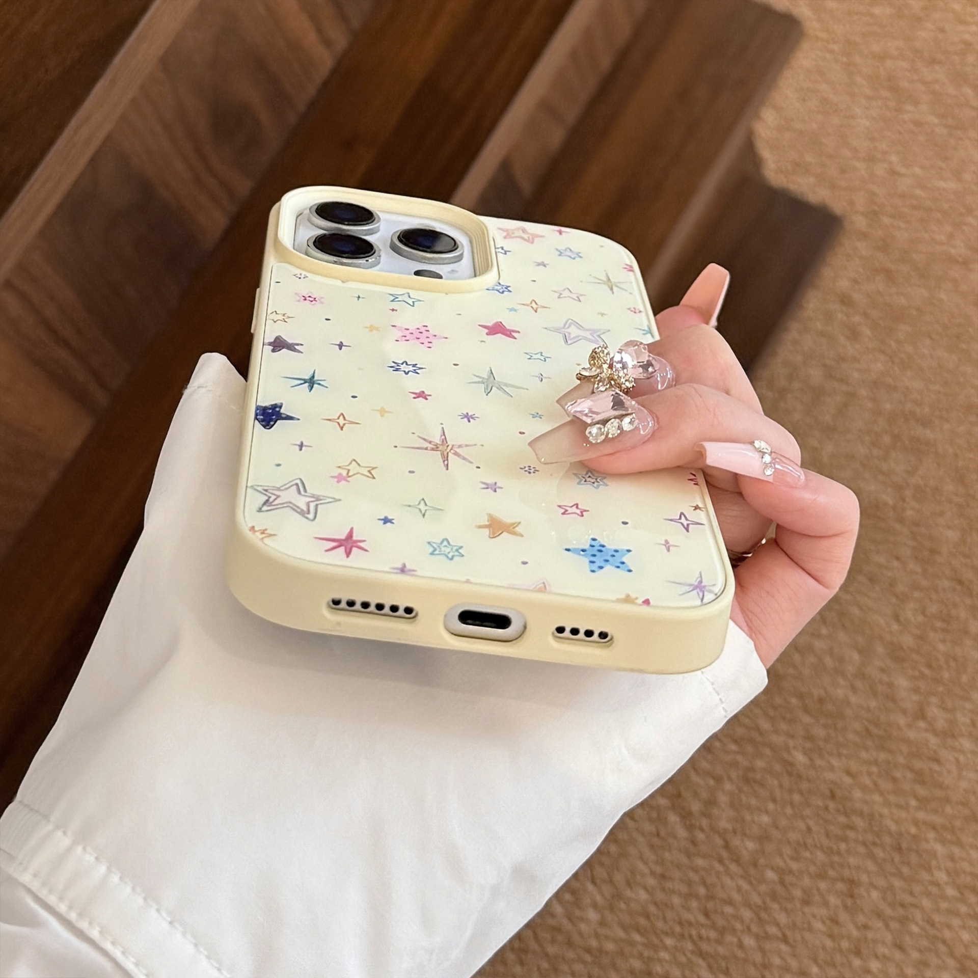 Protective Phone Case With Gilt Colorful Stars For Iphone Models_voghion.com