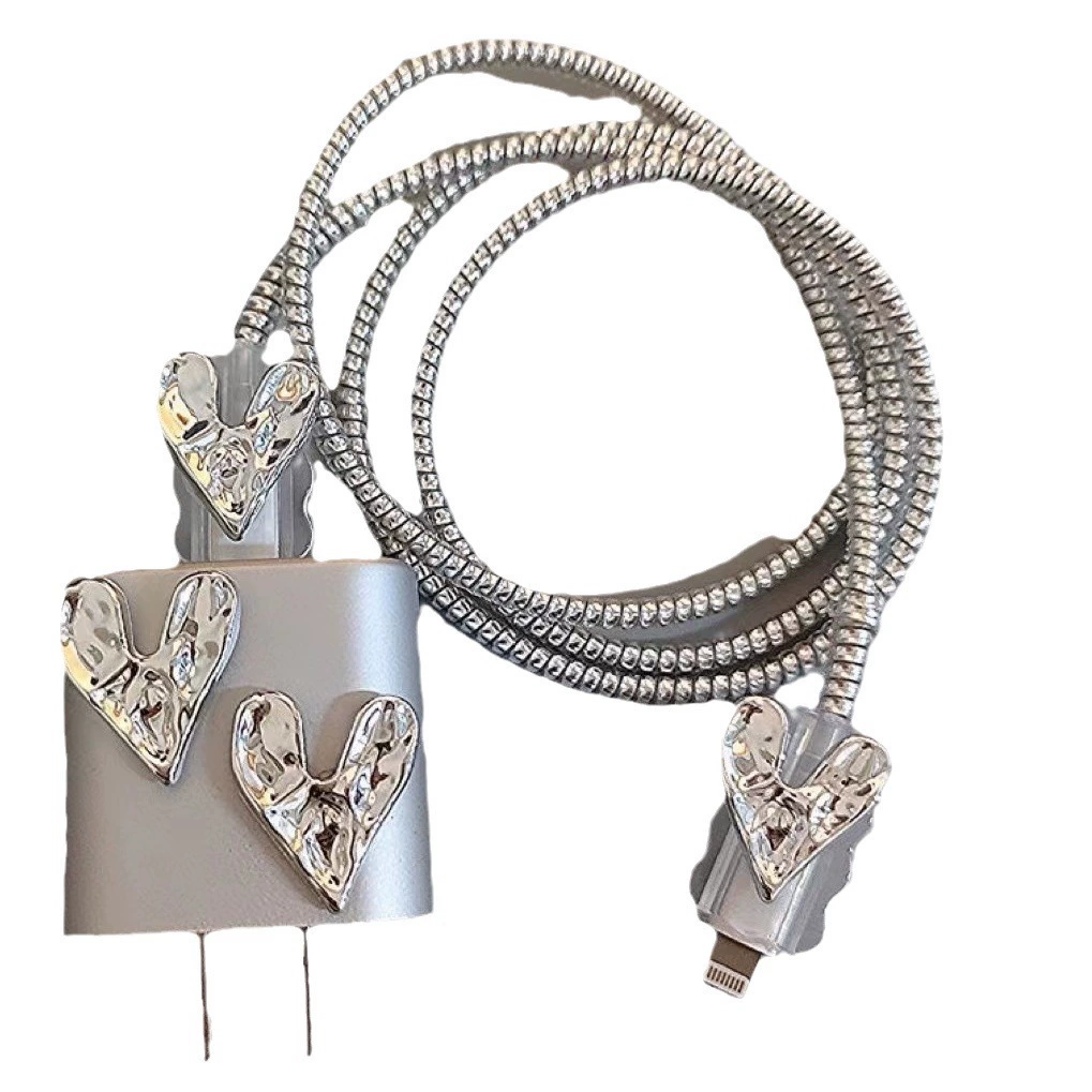 Новый набор из 5 предметов защиты контактов зарядного устройства Diamond Love для Apple Charger 18/20 Европейский и Американский стиль, применение