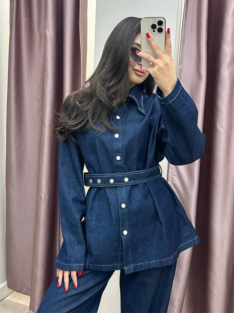 Denim autumn trousers