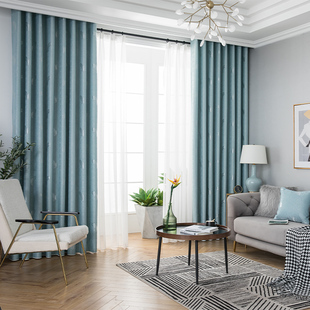 Full Blackout Finished Curtains 2024 New Bedroom Ins Style Living Room Hook Type Sunshade Special Gold Small