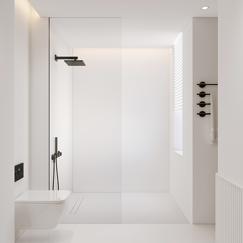 Frameless Shower Room Bath Screen Bathroom Semi-Separated Glass Door Bathroom Dry and Wet Separation Bathroom Partition Screen