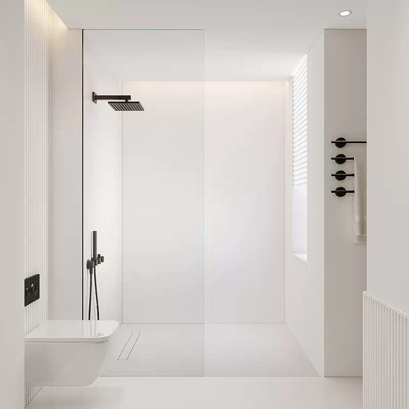 无边框淋浴房浴屏卫浴半隔玻璃门卫生间干湿分离浴室隔屏风