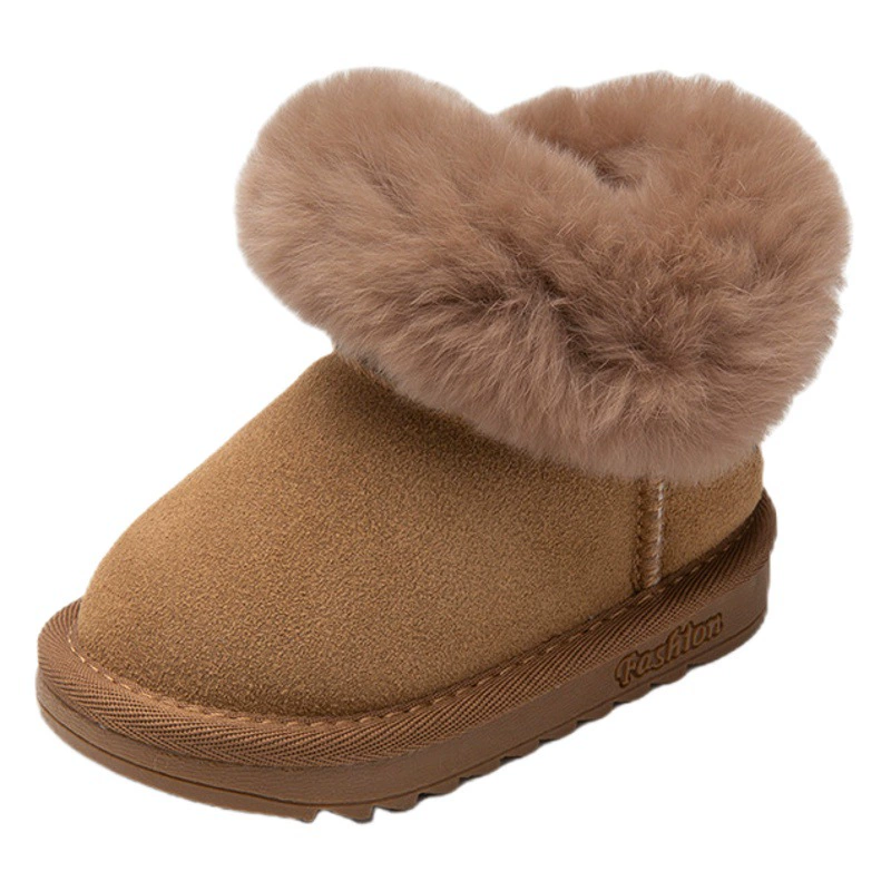 Кроличья меховые детские снежные сапоги теплые зимой для мужчин и женщин