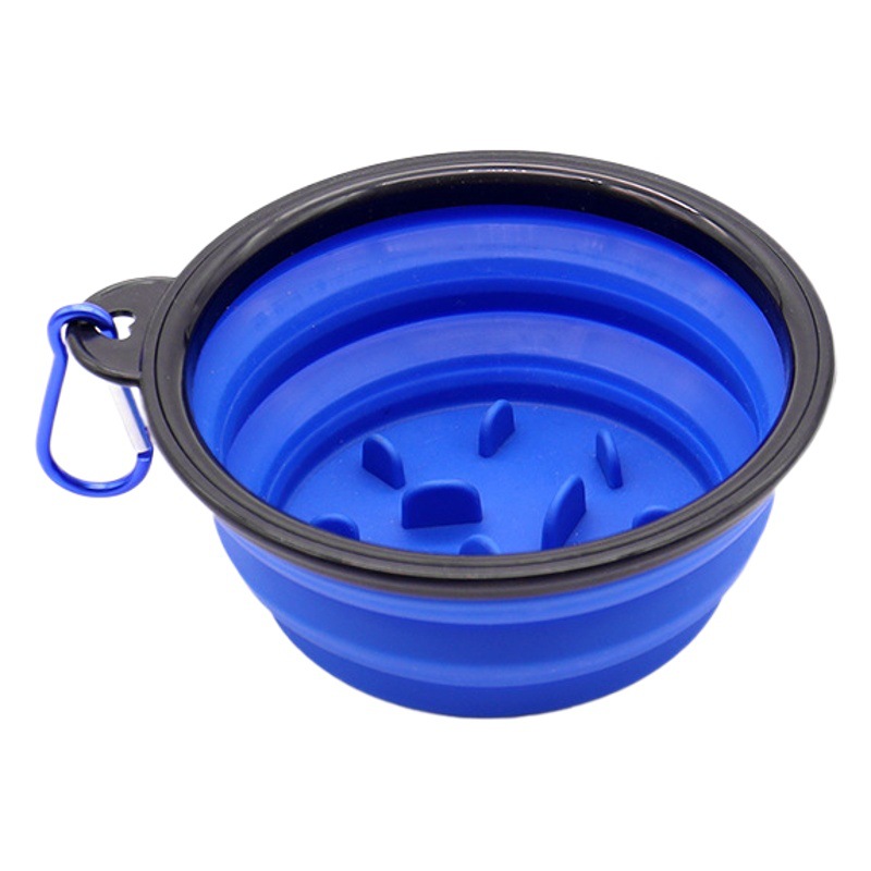 Spot al por mayor utensilios para mascotas Tazón plegable de silicona Tazón para perros Tazón para perros Tazón portátil para arroz para perros al aire libre Tazón de comida lenta para perros