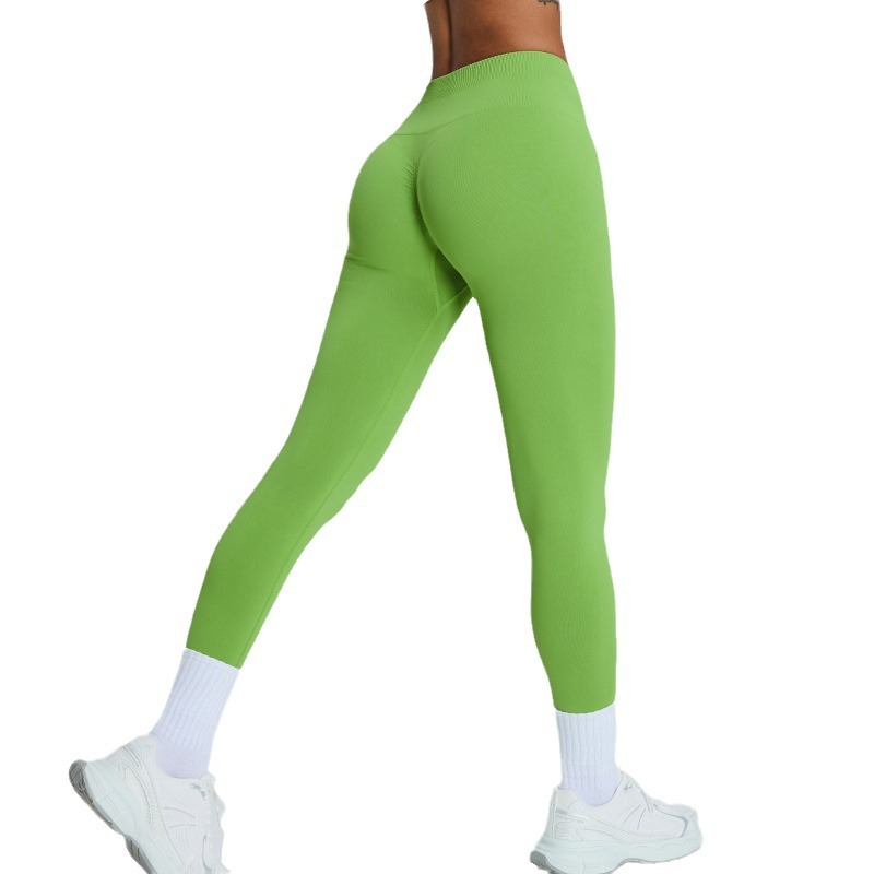 Pantalones de entrenamiento para correr al aire libre Pantalones de calzado de mujer sin costura Pantalones de calzado transpirables de cintura alta