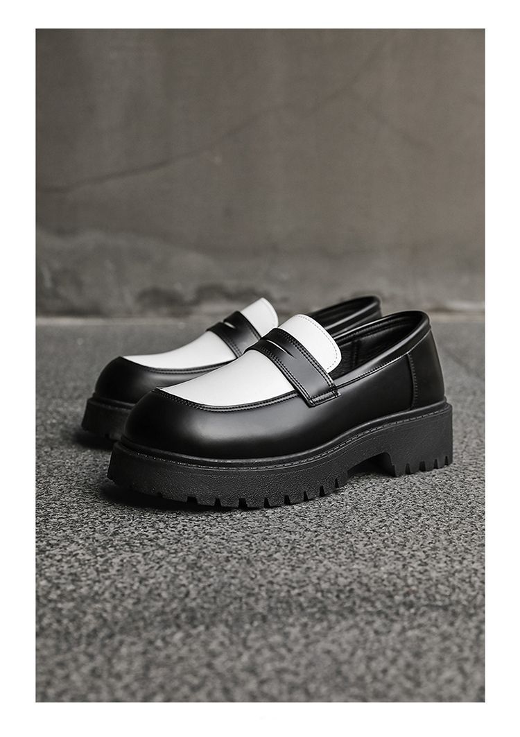 Chaussures Derby tendance pour homme ShoeVault, automne, style britannique décontracté, semelle épaisse et élégante, style rétro, rehaussantes, en cuir._voghion.com