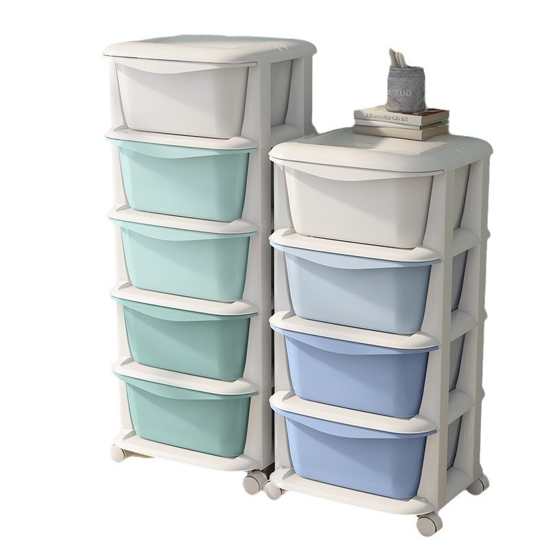 Armario de almacenamiento multicapa tipo cajón de plástico, armario para el hogar, caja de acabado de juguetes, armario de cinco cajones de dormitorio, estante de almacenamiento