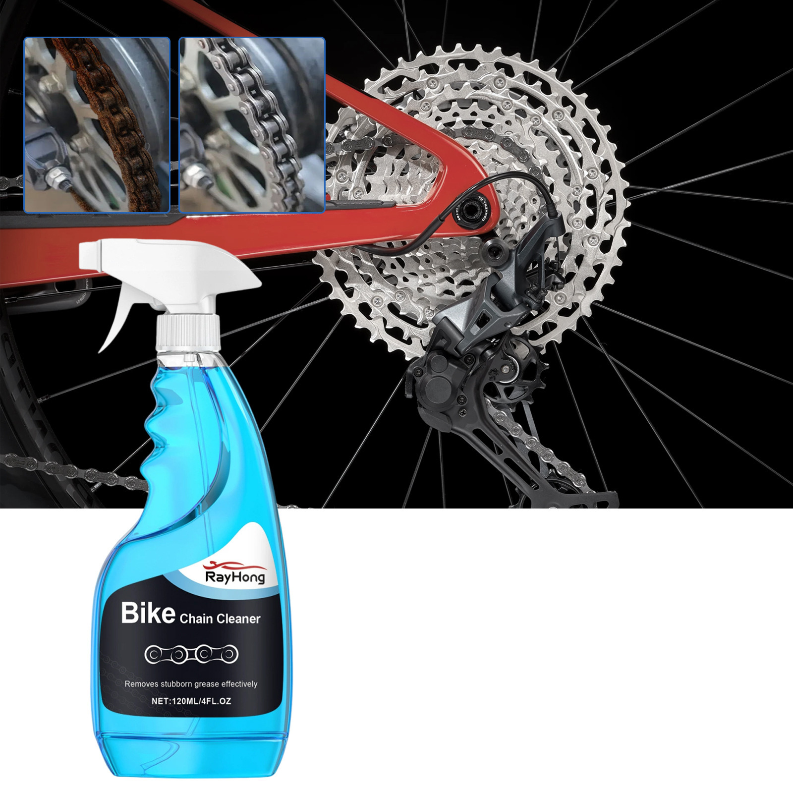 Rayhong Anti-Rust Bicycle Chain Cleaning Spray Car Rust Refurbishment Cleaning Care Maintenance Rust Remover