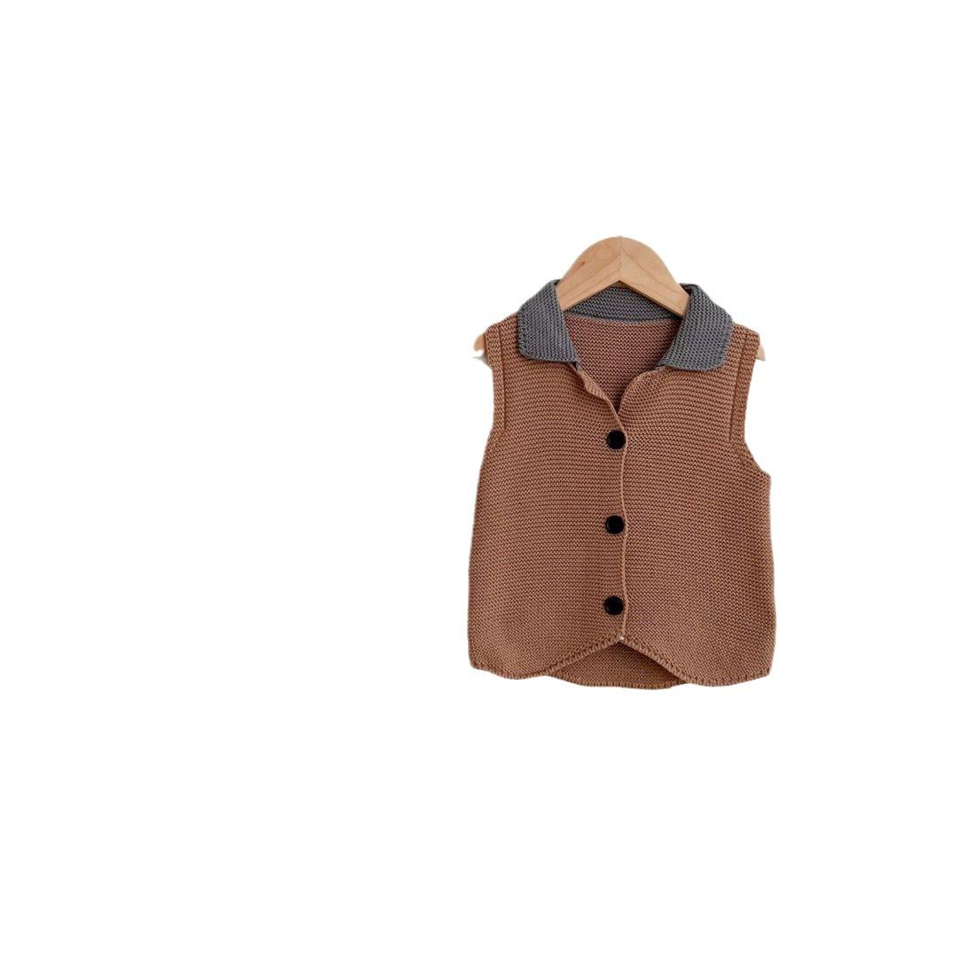 Jinyong suéter de los niños jinyong nuevos niños y niñas chaleco de lana de color sólido suéter de bebé abrigo moda