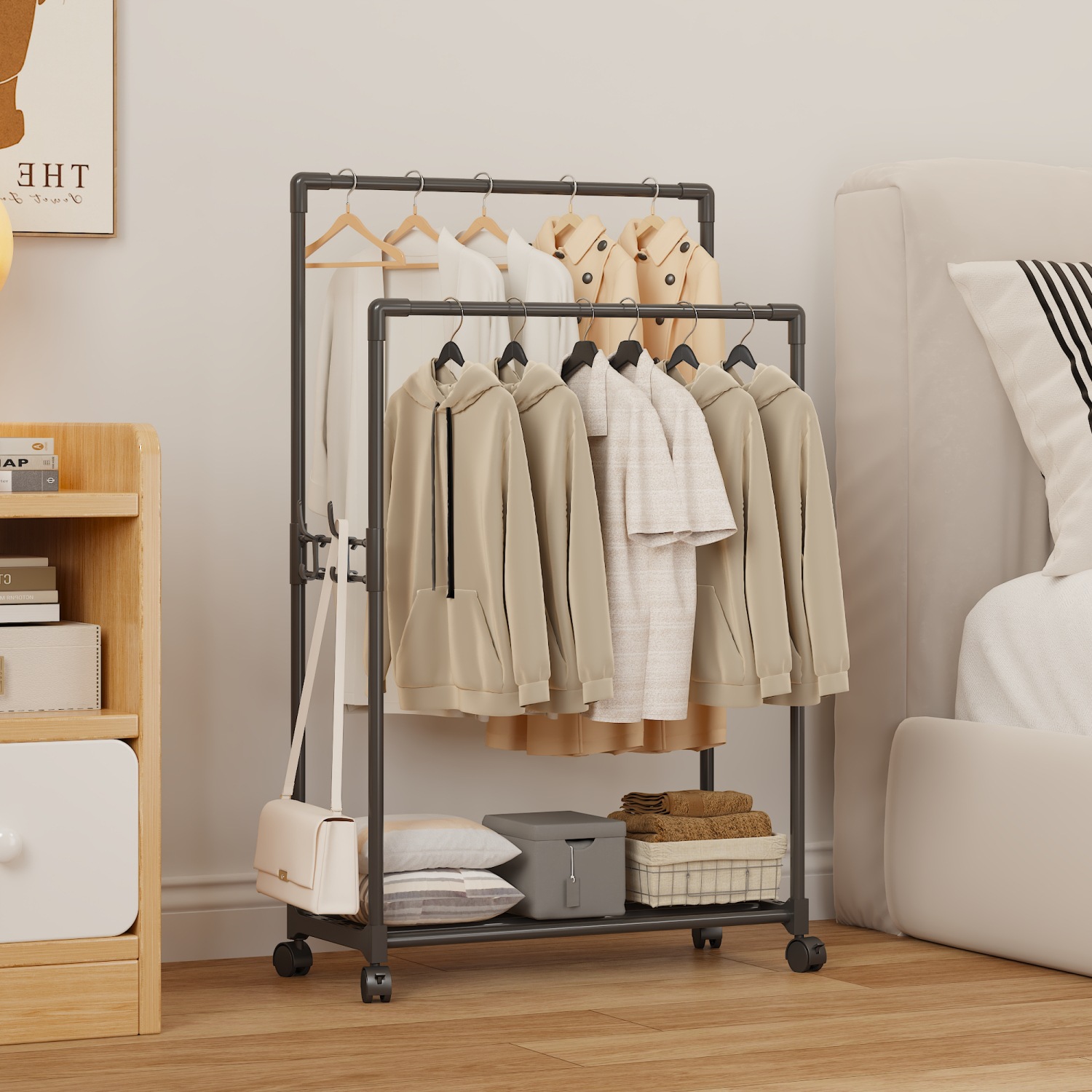 Southeast Asia's Best-Selling Simple Multi-Functional Shoe and Hat Integrated Rack Clothes Drying Rack Storage Coat Rack Bedroom Shoe Rack Pants Rack