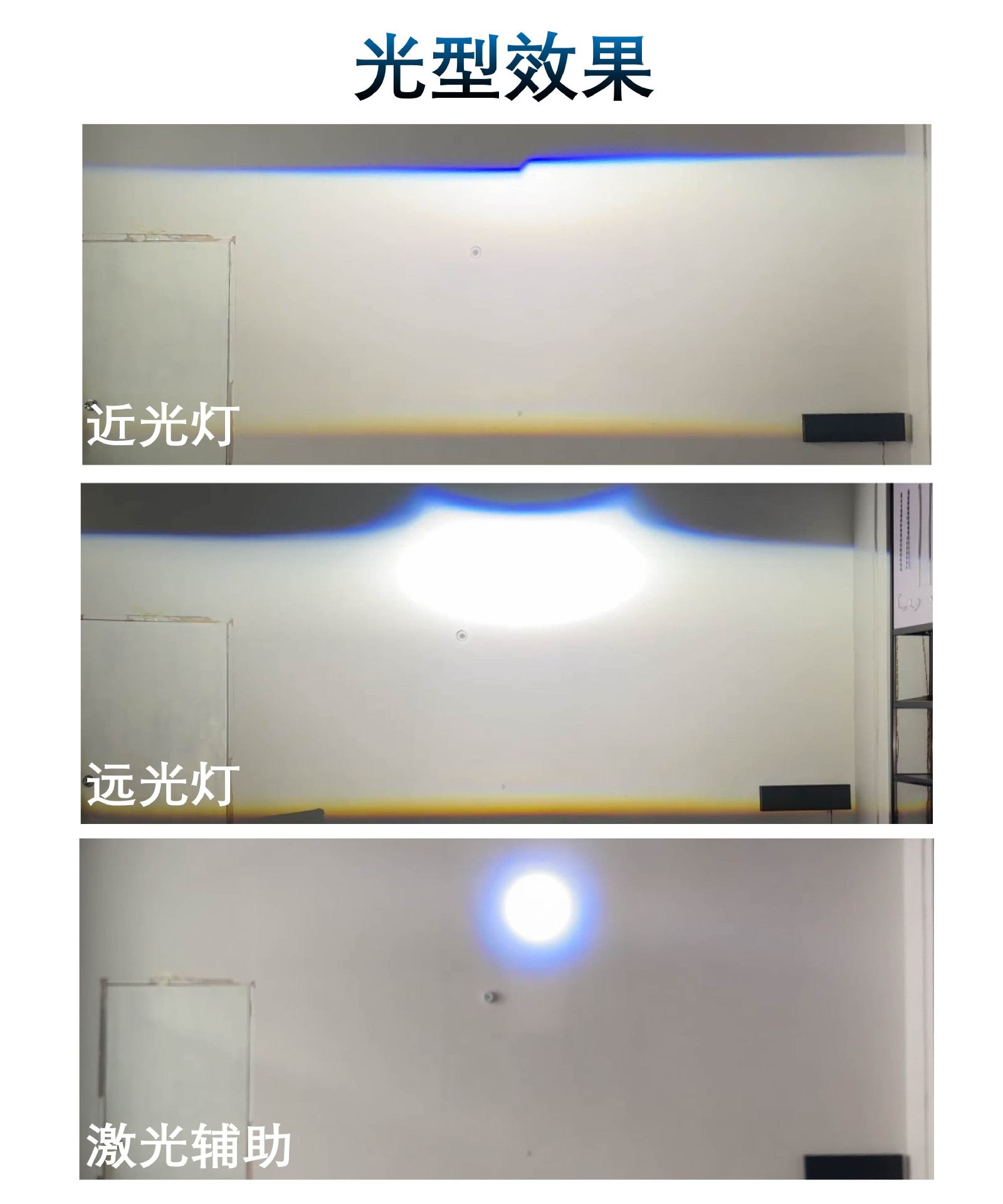 New Model Laser Headlight G10 with Three Direct-Emitting Lenses, Dual Light Cups, Laser Lens Spotlight, Integrated High and Low Beam, Retrofit Modification