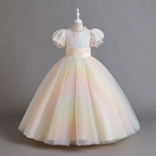 Girls Dress Skirt Mesh Children's Dress 2025 New Baby Girl Evening Dress Girls Princess Dress Manufacturer Wholesale