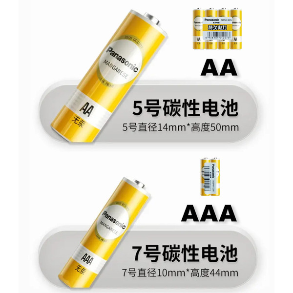 Panasonic Carbon No. 7 No. 5 Dry Battery 2 R03PNY Mouse Wall Clock…