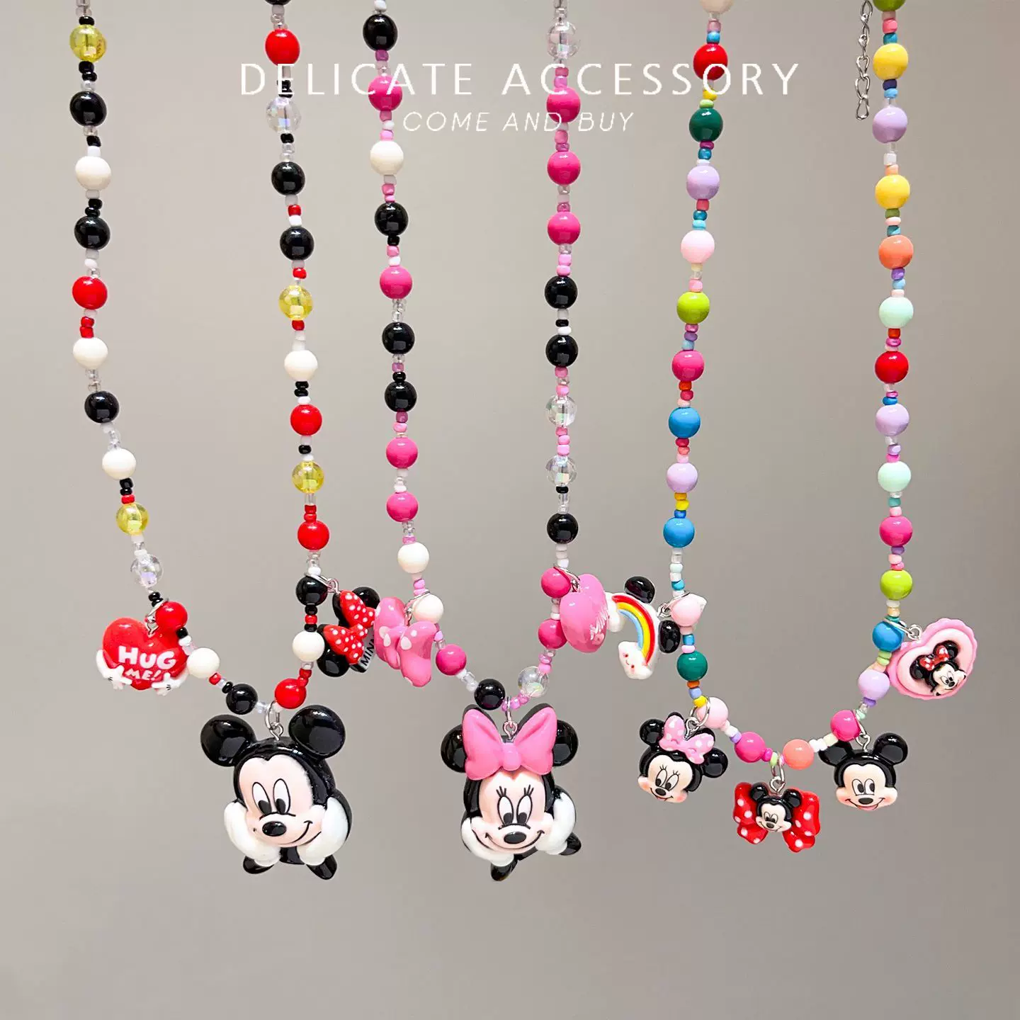 韩系儿童可爱彩色饰品卡通人物公主项链女童多配件挂链配饰定制