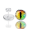 Silver glossy universal earrings suitable for men and women, European style, suitable for import