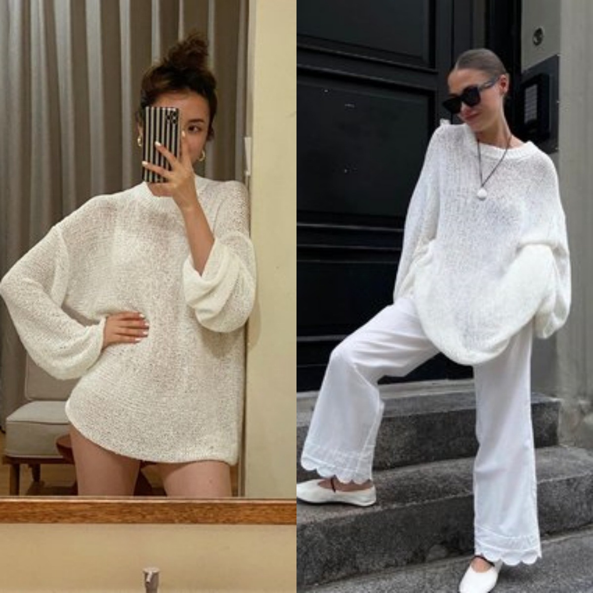 [Main Recommendation] 26 Early Spring New Style Ab Organic Cotton Relaxed Hollow-Out Loose Fit Slimming Sun Protection Knitted Cover-Up