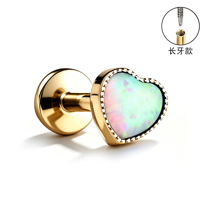 F136 Titanium Alloy Ear Studs, Carved Bone Studs, Long Tooth Style with Zirconia, Lip Studs, G23 Titanium Body Piercing Jewelry detail image 21
