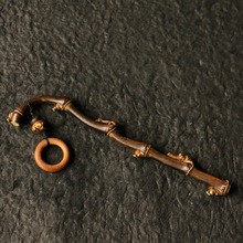 僮烨纯制作异形多节老紫竹鞭手把件竹雕竹制把玩密节竹竿老紫竹鞭