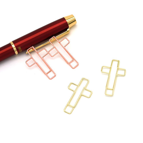 Manufacturer Direct Selling Cross-shaped Pin Metal Creative Paper Clip Office Stationery Irregular Paper Clip Wholesale