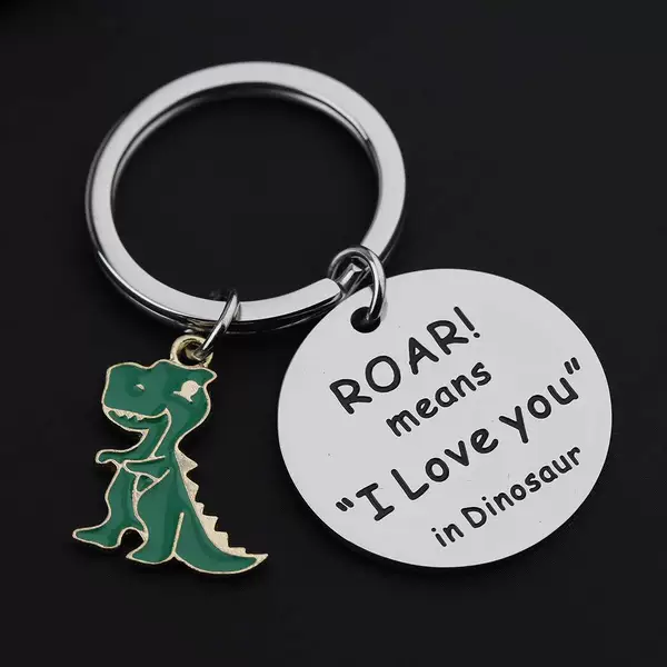 Cross-Border Roar Means I Love You in Dinosaur Stainless Steel Couple Keychain