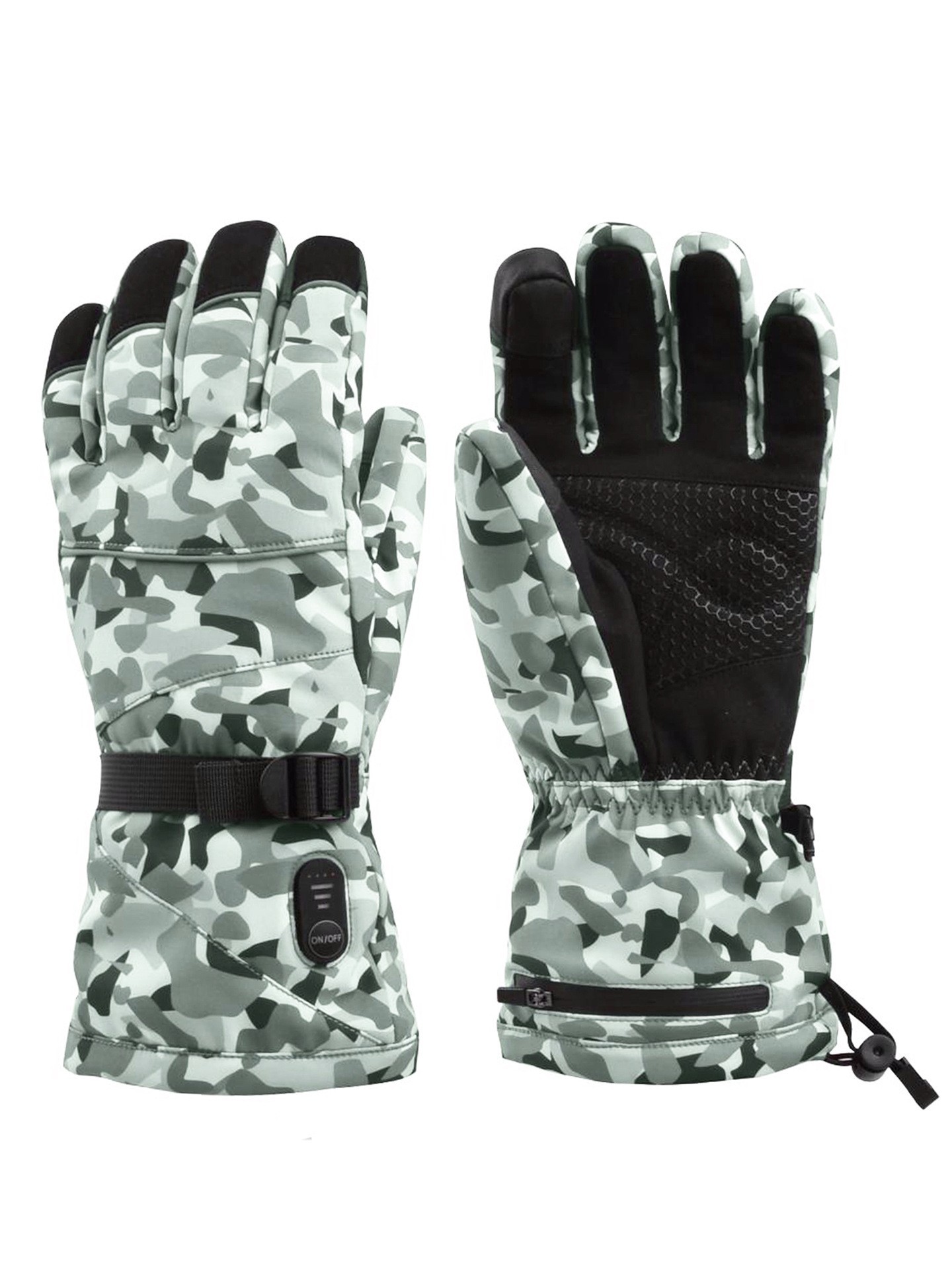 Fabricante personalizado camuflaje al aire libre esquí calentamiento guante caliente motocicleta pantalla táctil calefacción eléctrica unisex
