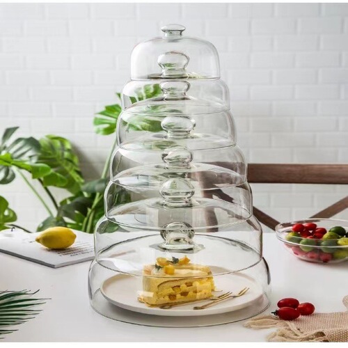 Multi-size transparent preservation glass lid Lead-free glass cover storage dustproof Breadfruit tasting plate lid