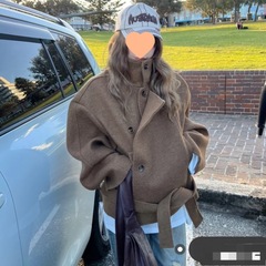 慵懒复古气质立领毛呢大衣外套女2025秋冬新款感设计呢子大衣