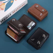 外贸热销风琴卡包大容量时尚卡收纳包亚马逊爆款厂家现货双扣钱包